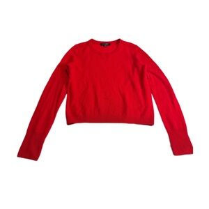 INTERMIX Vibrant Red Crew Neck Sweater 100% Cashmere Pre Owned